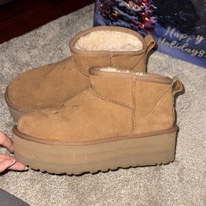 UGG Brown Suede Platform Boots